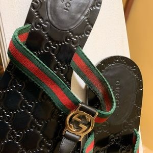 Gucci GG Web Thong Sandal